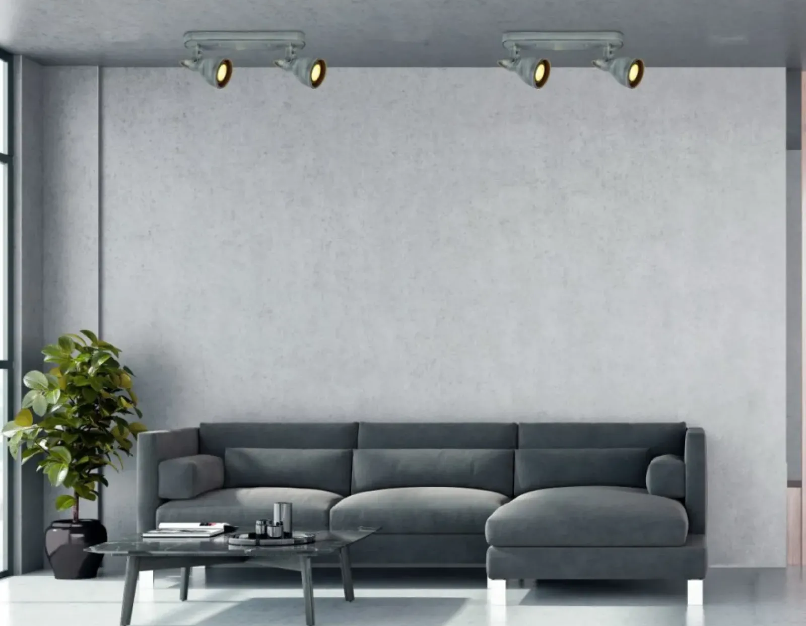 Sklep Kaja Loftowa lampa ścienna z dwoma reflektorami 92-64400 ASH | Kaja* Kinkiety Tradycyjne