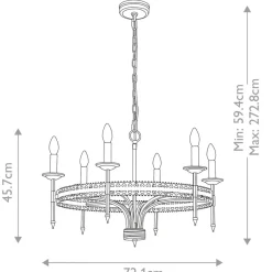 Sklep Kaja Loftowa lampa wisząca na 6 żarówek CROWN6 z serii CROWN* Randole Tradycyjne