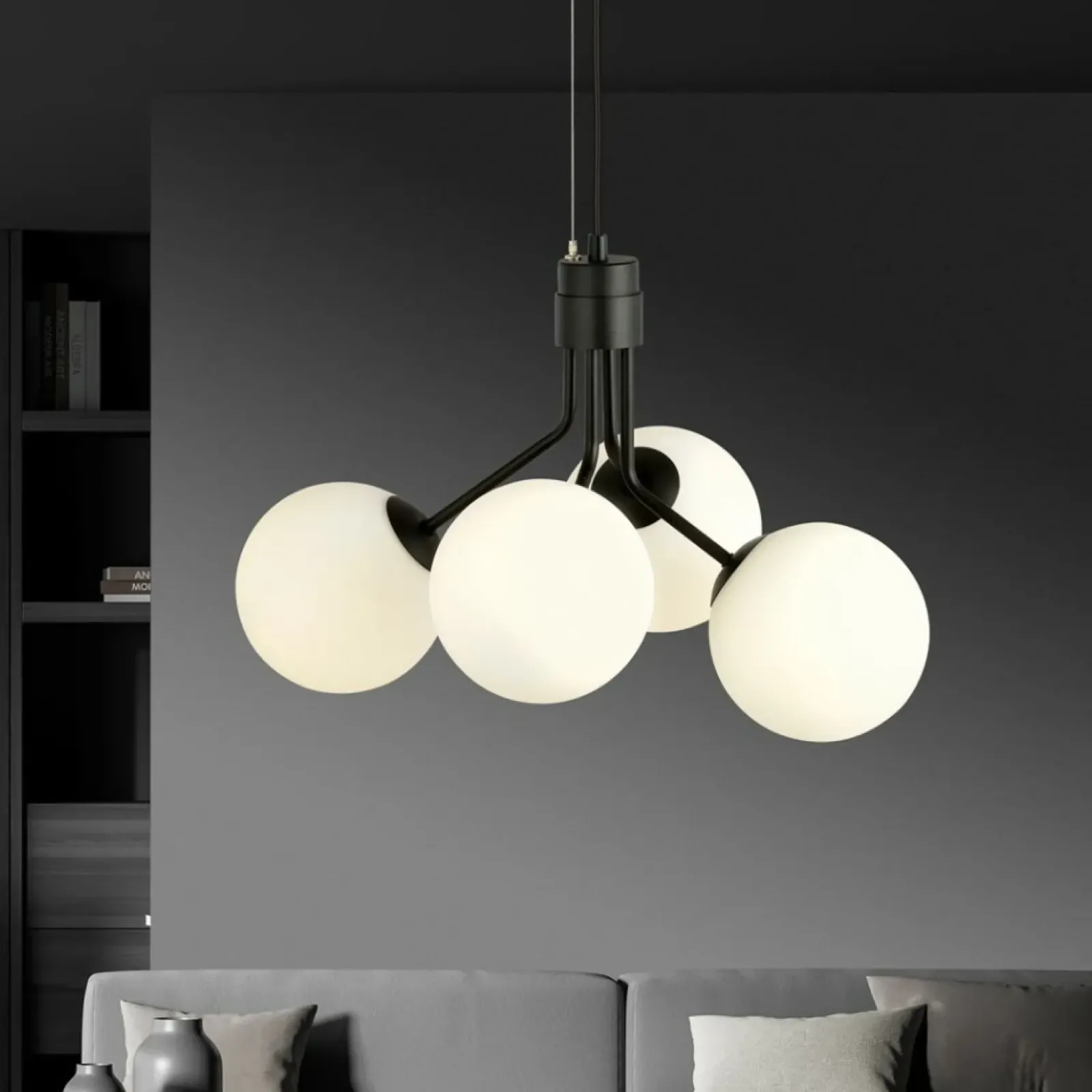 Sklep Kaja Loftowa lampa wisząca z białymi kloszami 1138/4 NOVA | Kaja New