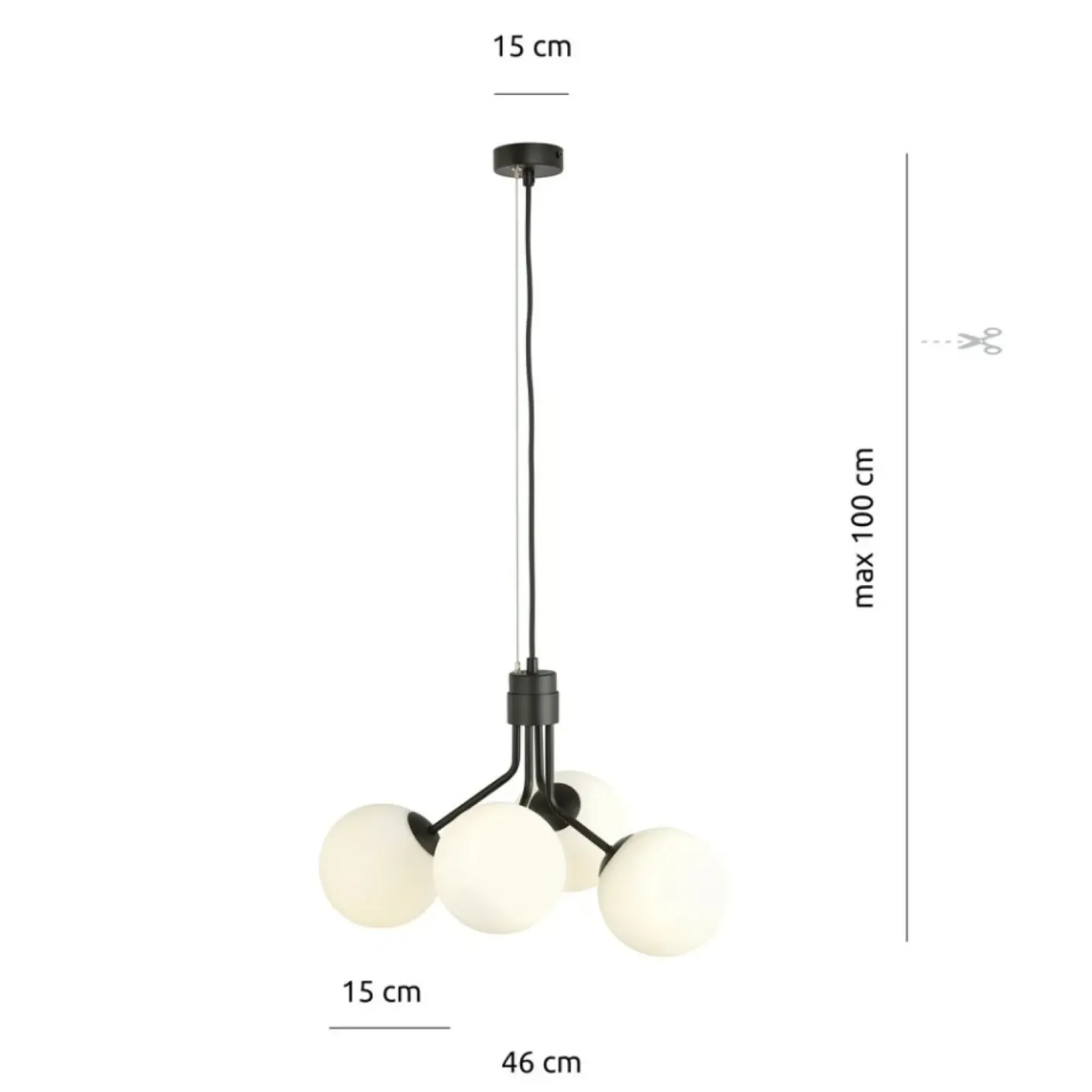 Sklep Kaja Loftowa lampa wisząca z białymi kloszami 1138/4 NOVA | Kaja New