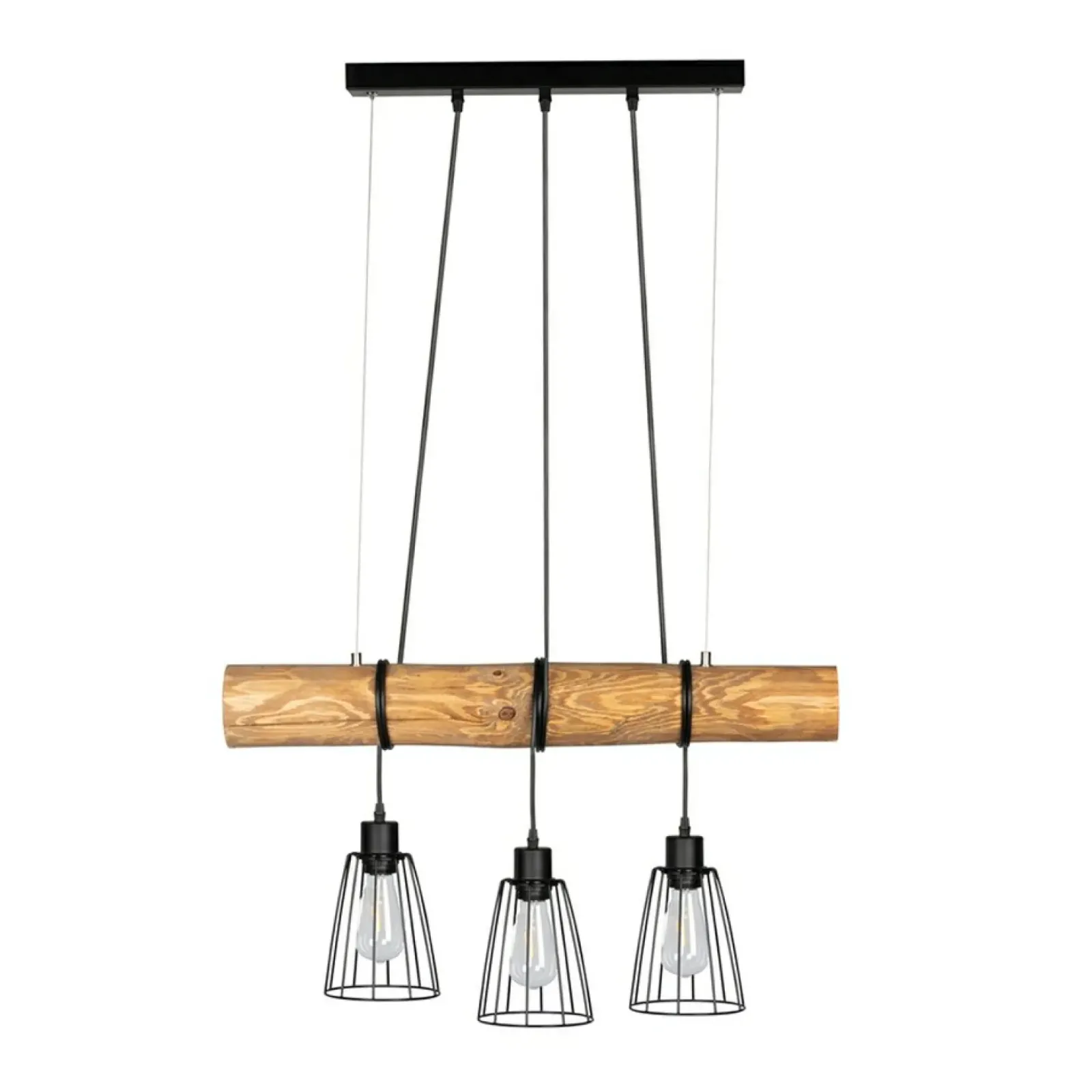 Sklep Kaja Loftowa lampa wisząca z sosnową belką 68204304 TRABO SHORT | Kaja Flash Sale