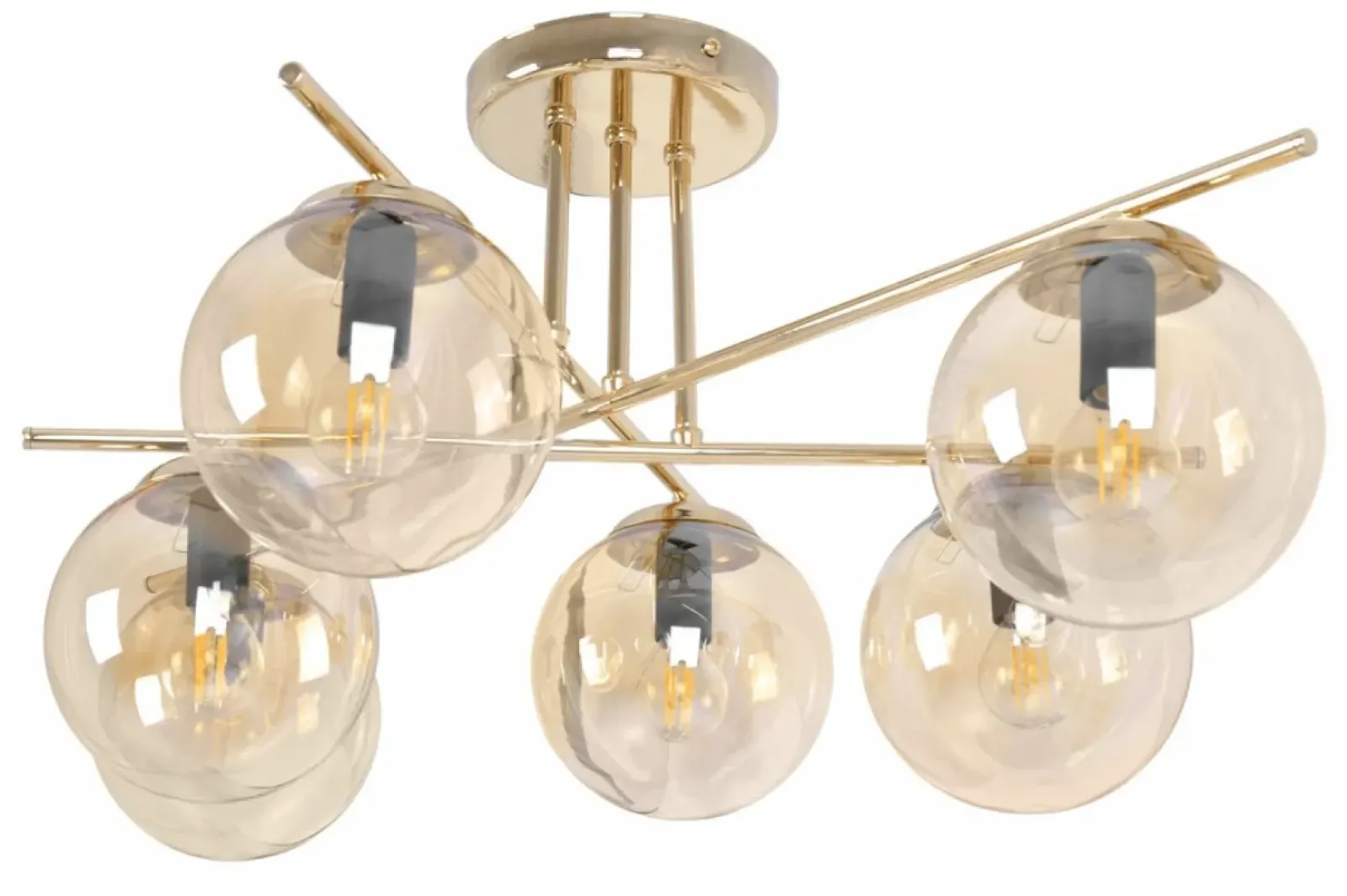 Sklep Kaja Luksusowa lampa sufitowa z bursztynowymi kloszami K-5414 z serii GRAND Outlet
