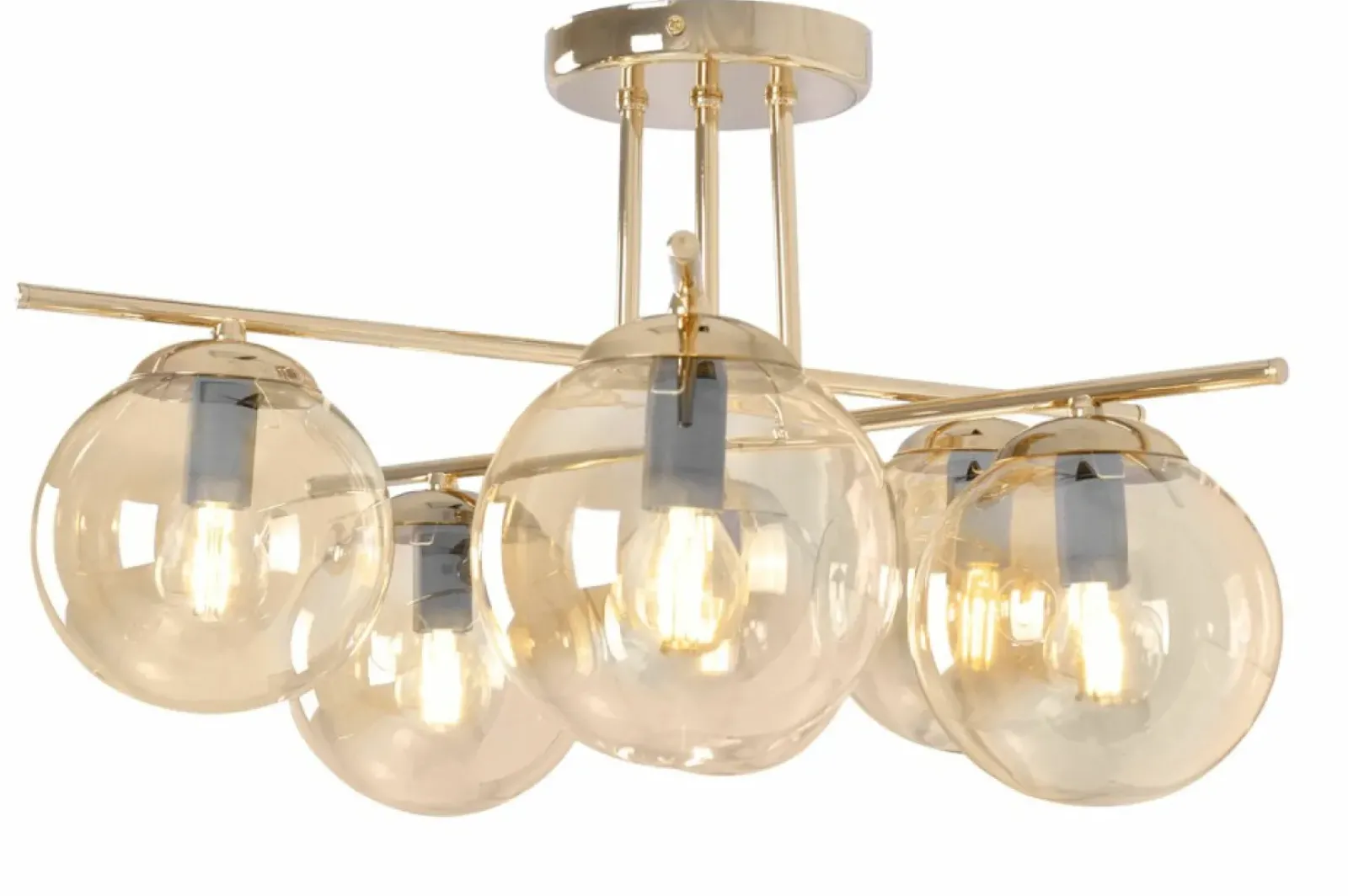 Sklep Kaja Luksusowa lampa sufitowa z bursztynowymi kloszami K-5414 z serii GRAND Outlet