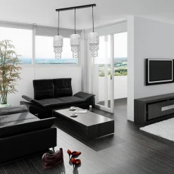 Sklep Kaja Luksusowa lampa wisząca w srebrnym kolorze MLP6435 z serii ALMERIA | Kaja Oświet* Żyrandole Z Abażurem