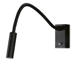 Sklep Kaja Mały, czarny, elastyczny kinkiet do sypialni MX W0046 RIDER | Kaja* Lampy Led