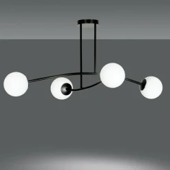 Sklep Kaja Metalowa lampa sufitowa ze szklanymi kloszami 1024/4 HALLDOR | Kaja Hot