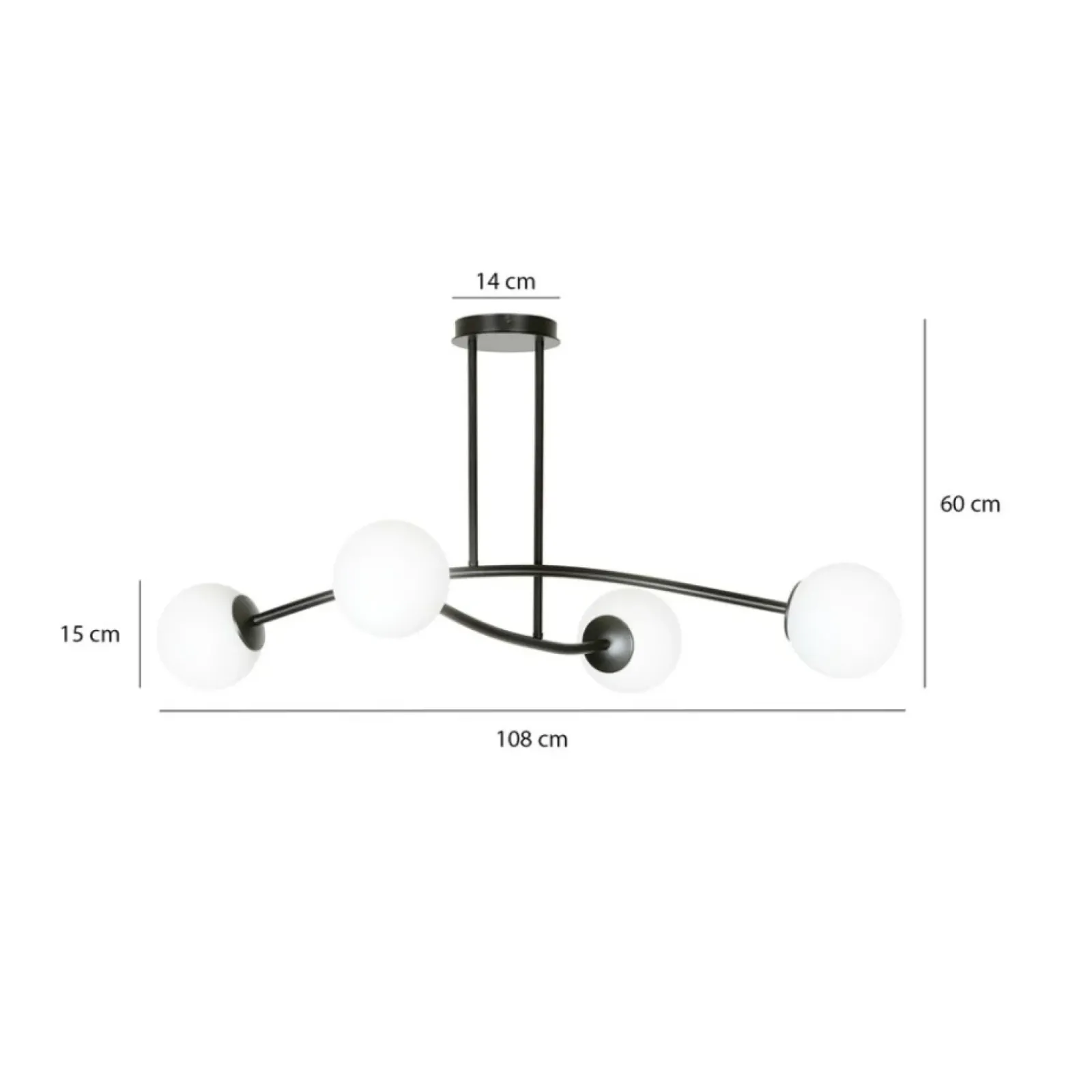Sklep Kaja Metalowa lampa sufitowa ze szklanymi kloszami 1024/4 HALLDOR | Kaja Hot