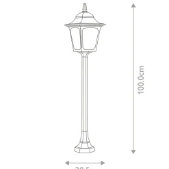 Sklep Kaja Metrowa lampa ogrodowa, pionowa CP5-BLACK z serii CHAPEL* Lampy Ogrodowe Stojące