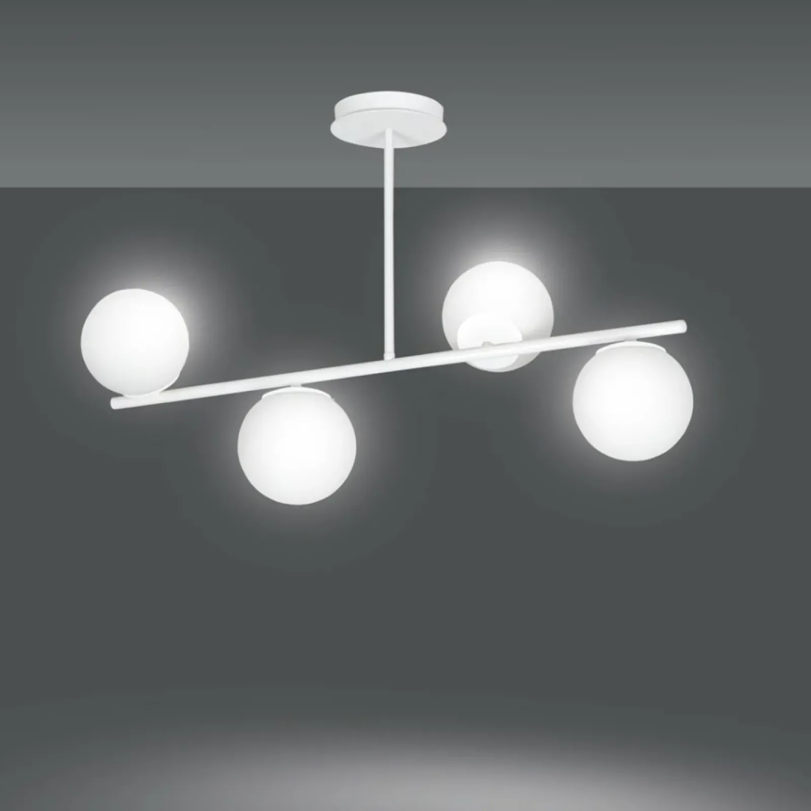 Sklep Kaja Minimalistyczna, biała lampa sufitowa do sypialni 1021/4 BIOR | Kaja biały Store