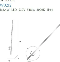 Sklep Kaja Minimalistyczna, biała lampa ścienna MX W0212 SPIDER | Kaja* Lampy Do Łazienki|Lampy Led