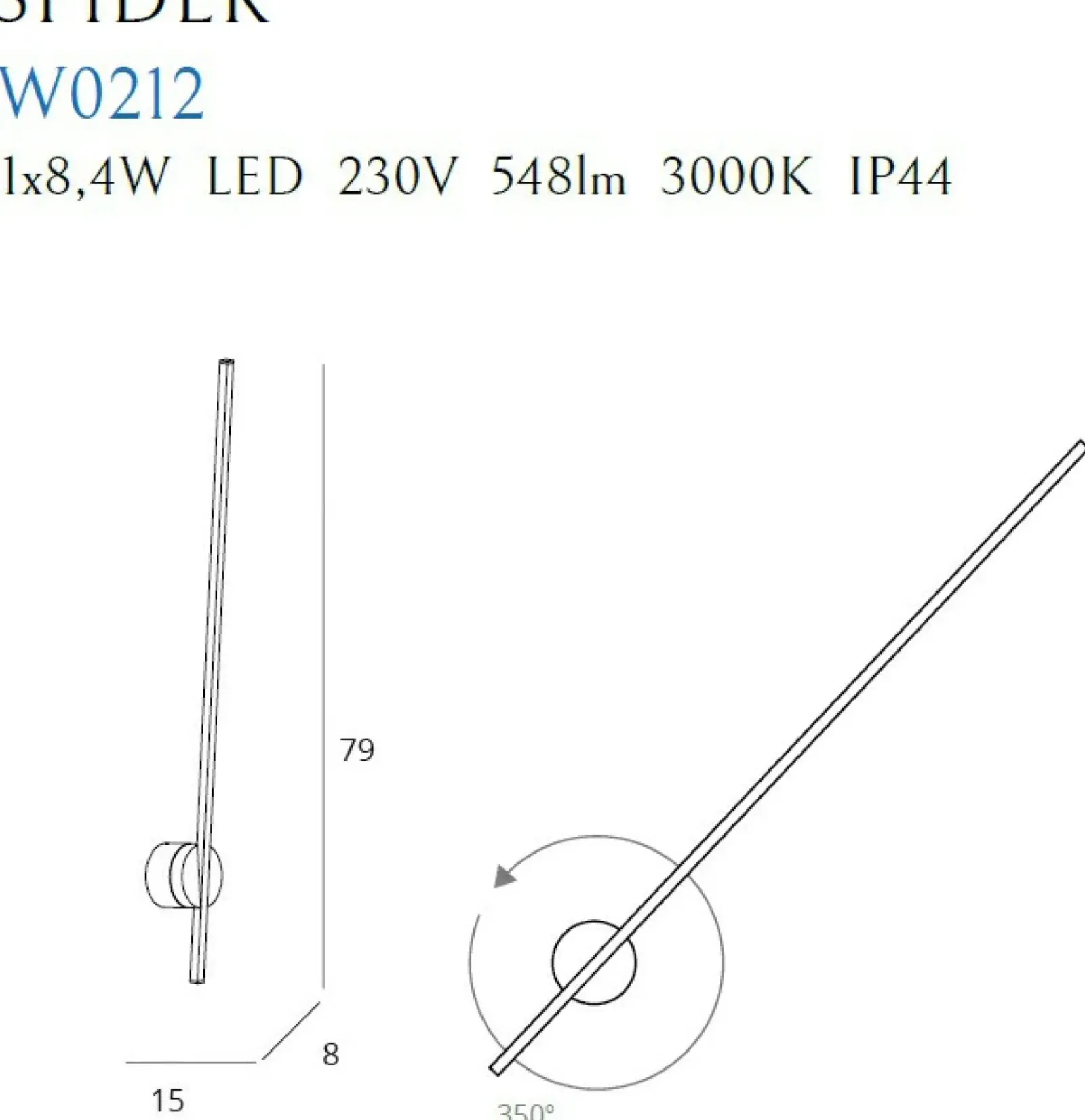 Sklep Kaja Minimalistyczna, biała lampa ścienna MX W0212 SPIDER | Kaja* Lampy Do Łazienki|Lampy Led