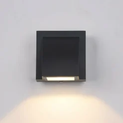 Sklep Kaja Minimalistyczna, czarna lampa elewacyjna PL-436B EDGAR | Kaja* Kinkiety Ogrodowe