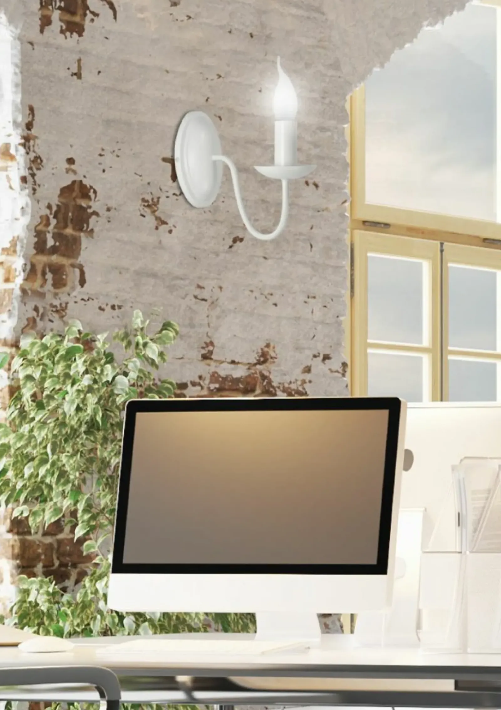 Sklep Kaja Minimalistyczna, kremowa lampa ścienna 21-96480 BELLAGIO | Kaja* Kinkiety Tradycyjne