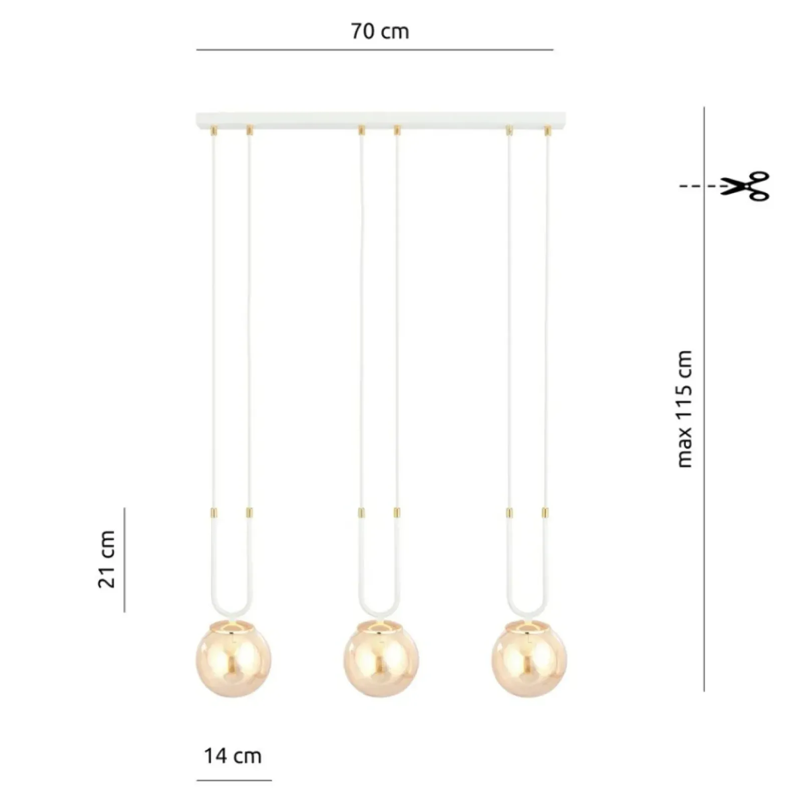Sklep Kaja Minimalistyczna lampa do oświetlenia stołu 1117/3 GLAM | Kaja Hot