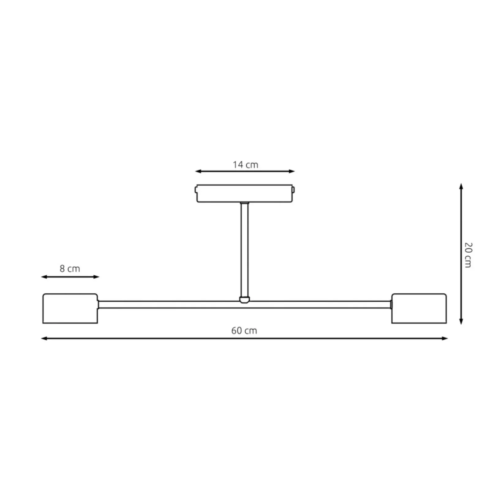 Sklep Kaja Minimalistyczna lampa na 2 żarówki 1355/2 HALO 2 BLACK | Kaja czarny Shop