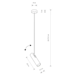 Sklep Kaja Minimalistyczna lampa na sztywnym zwisie 6503 EYE SUPER | Kaja czarny Best Sale