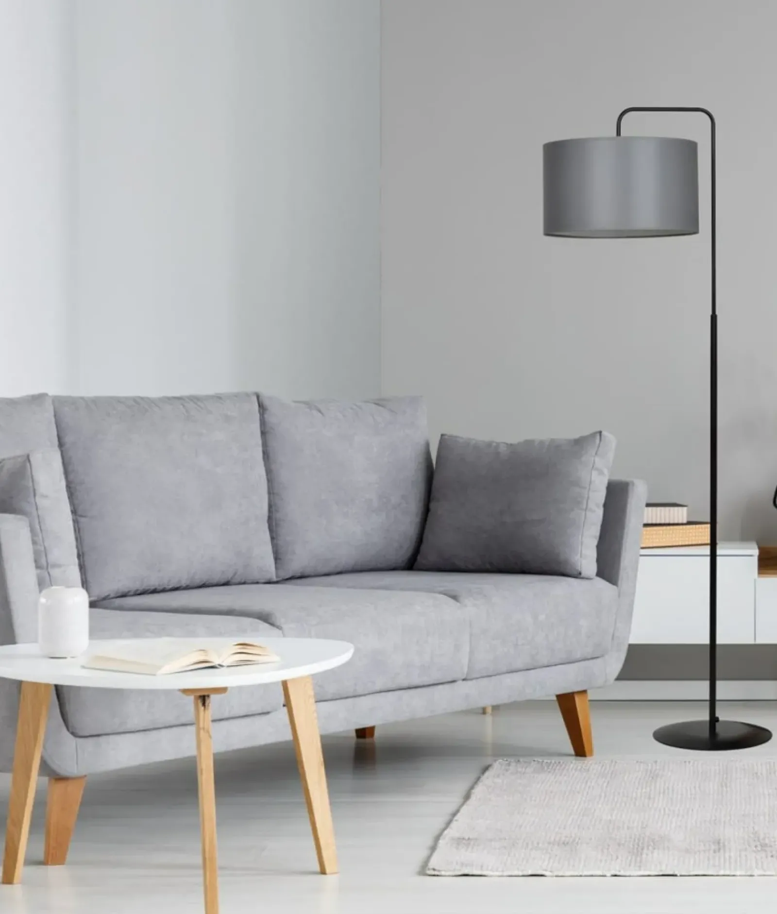 Sklep Kaja Minimalistyczna lampa podłogowa do sypialni 570/3 TRAPO | Kaja* Lampy Podłogowe Z Abażurem|Tradycyjne Lampy Podłogowe