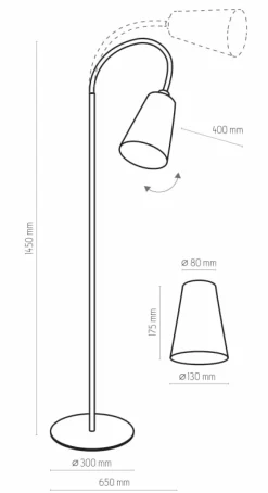 Sklep Kaja Minimalistyczna lampa podłogowa TK 1099 WIRE GOLD | Kaja Oświetlenie* Tradycyjne Lampy Podłogowe