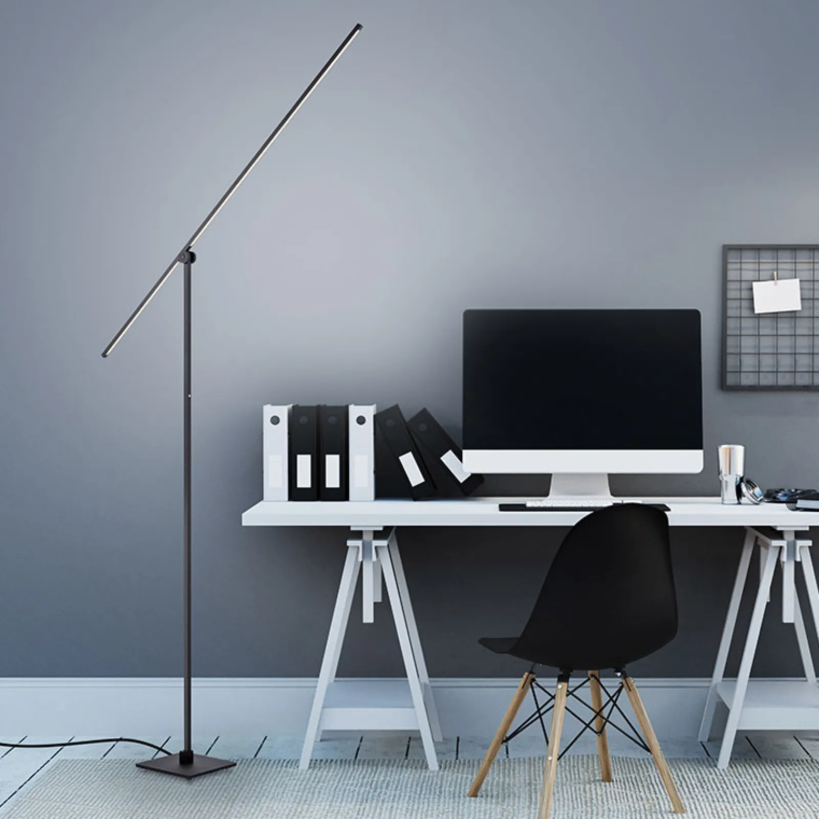 Sklep Kaja Minimalistyczna lampa stojąca LED - czarna 407-18 z serii PURE-GRAFO* Lampy Led