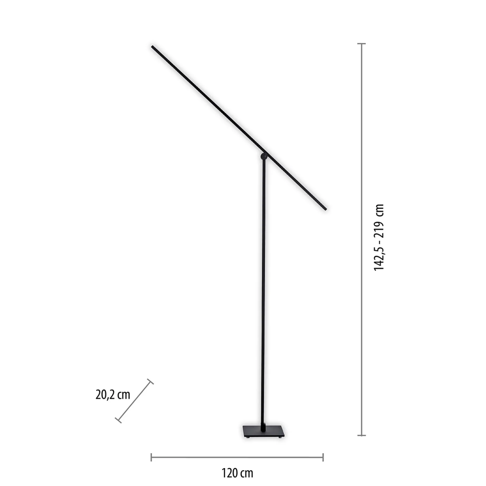 Sklep Kaja Minimalistyczna lampa stojąca LED - czarna 407-18 z serii PURE-GRAFO* Lampy Led