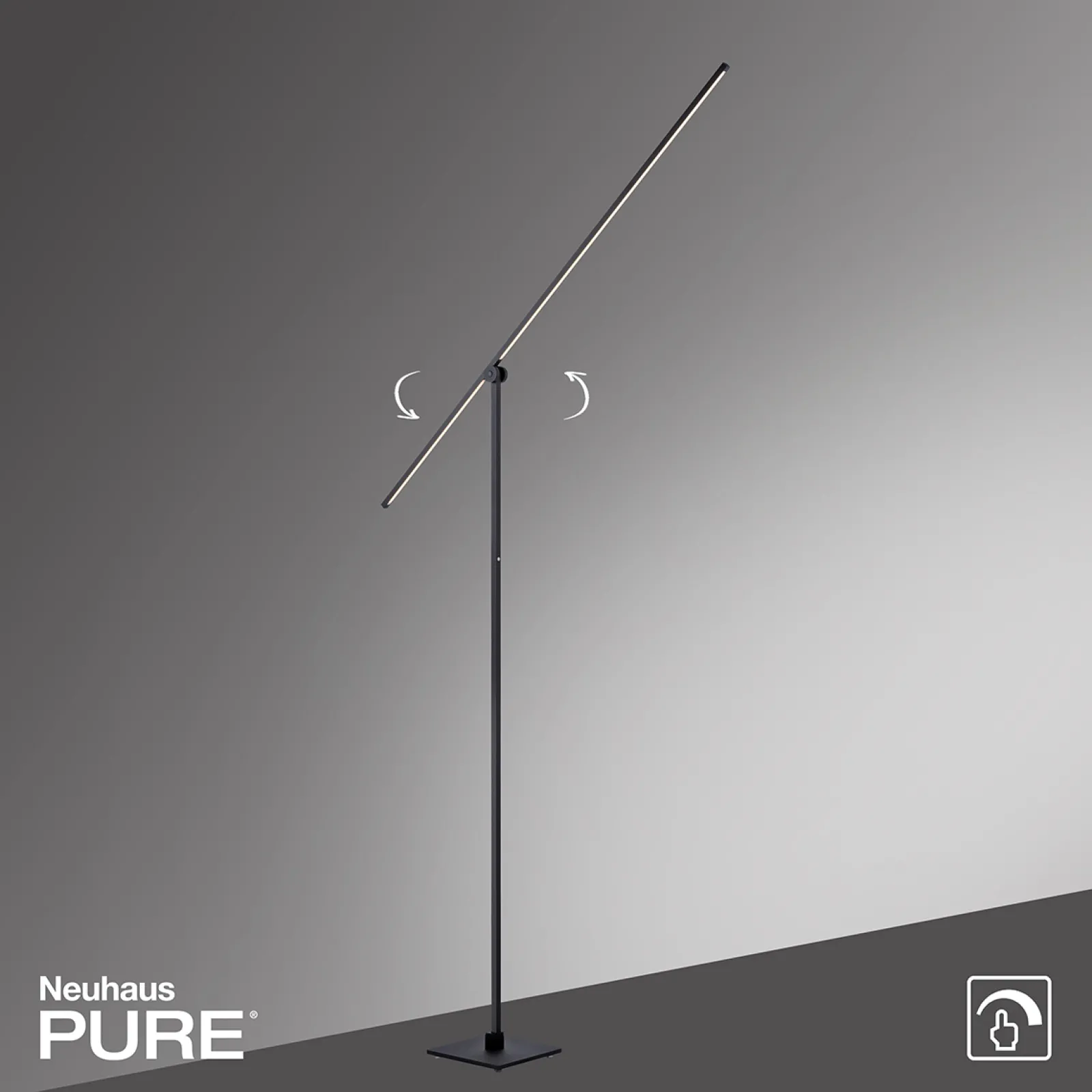 Sklep Kaja Minimalistyczna lampa stojąca LED - czarna 407-18 z serii PURE-GRAFO* Lampy Led