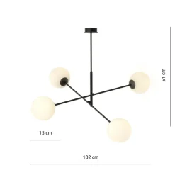 Sklep Kaja Minimalistyczna lampa sufitowa, cztery klosze 1169/4 LINEAR | Kaja Best