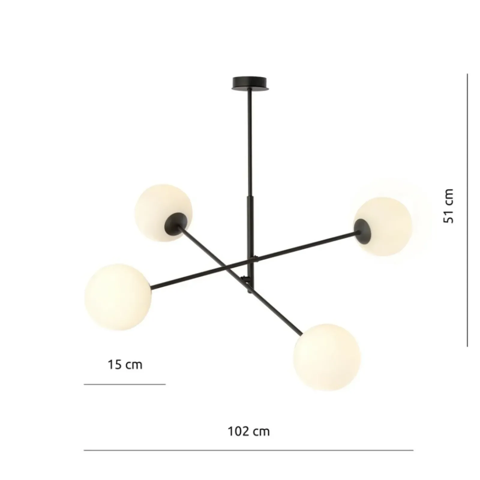 Sklep Kaja Minimalistyczna lampa sufitowa, cztery klosze 1169/4 LINEAR | Kaja Best