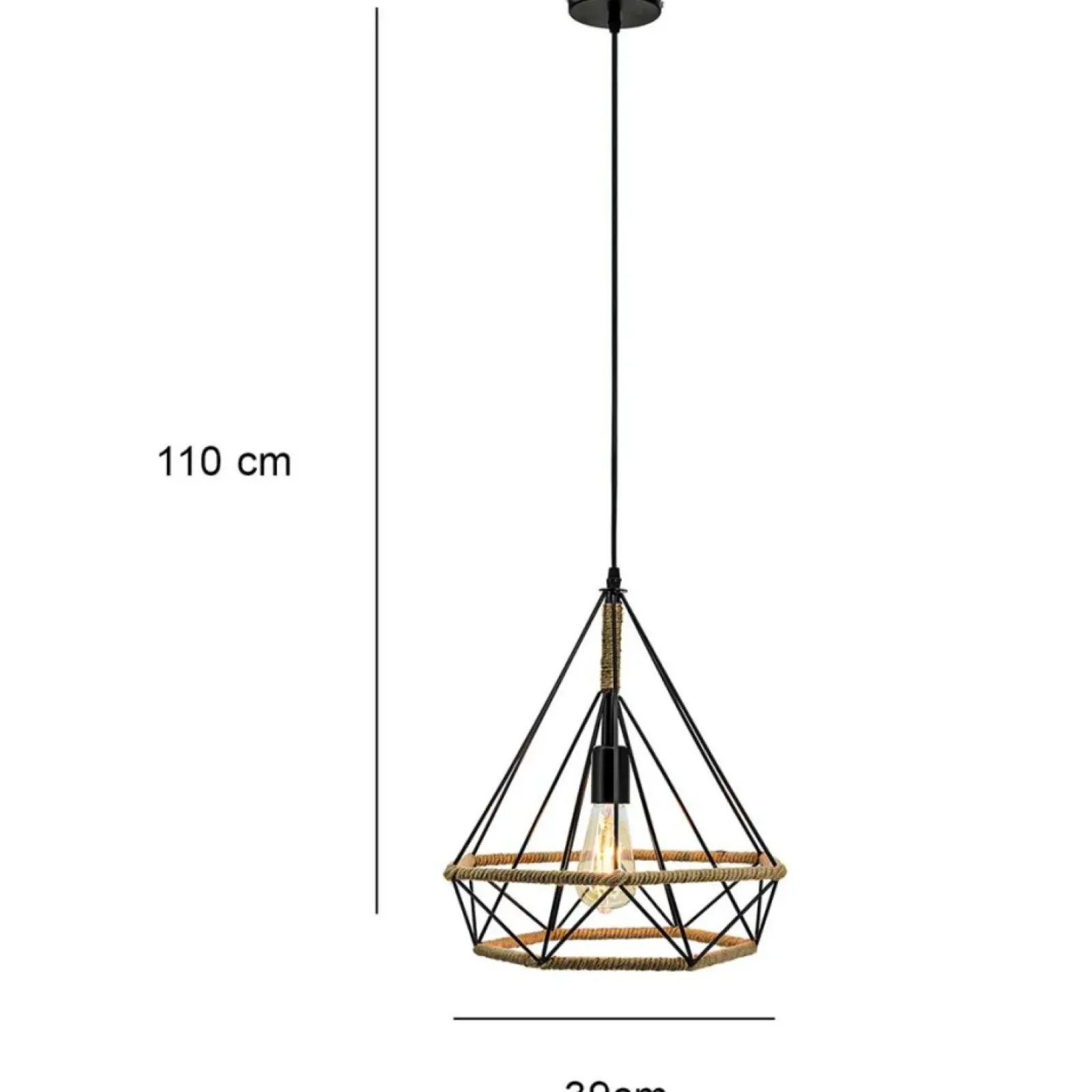Sklep Kaja Minimalistyczna lampa sznurek 8802/1 ZWIS - 06 PIRAMIDA | Kaja Shop