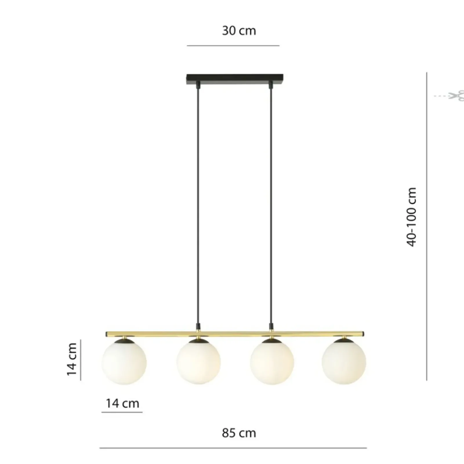 Sklep Kaja Minimalistyczna lampa wisząca and wyspę kuchenną 1254/4 z serii ALLORA Flash Sale