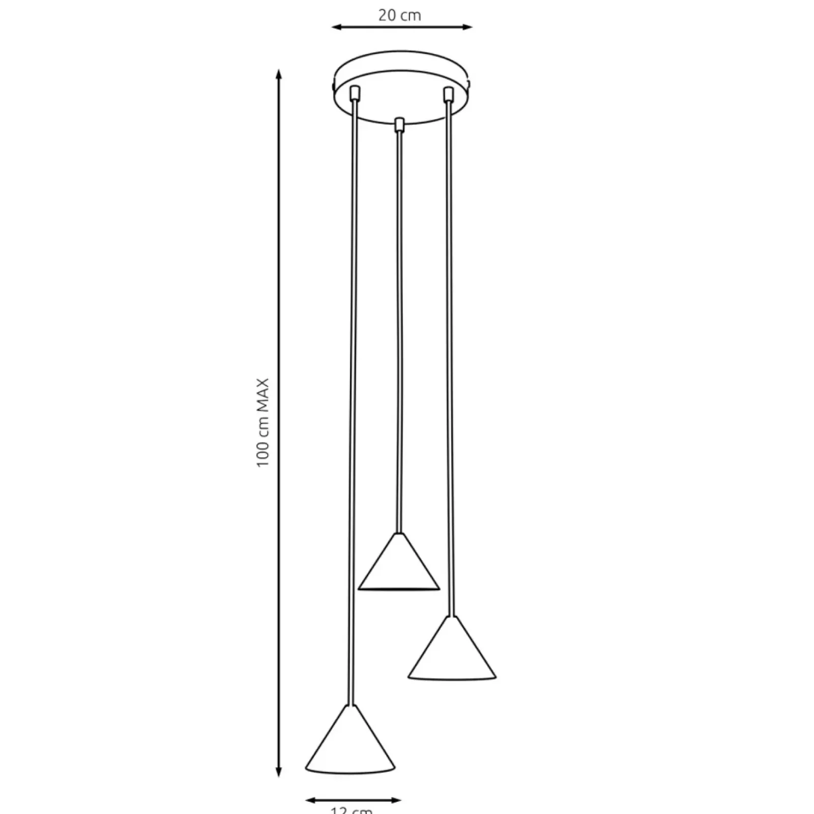Sklep Kaja Minimalistyczna lampa wisząca 1330/3PREM ELIT 3 PREMIUM BLACK | Kaja czarny Clearance