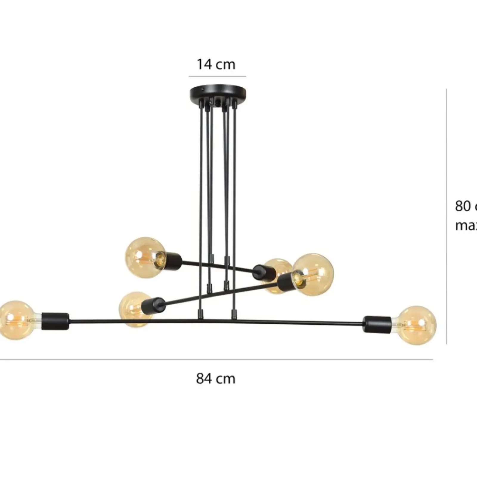 Sklep Kaja Minimalistyczna lampa wisząca z czarną oprawą 696/6 | Kaja Oświetlenie czarny Hot