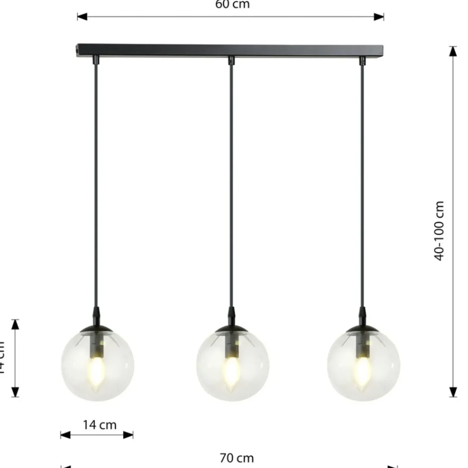 Sklep Kaja Minimalistyczna lampa wisząca z kloszami 711/3 | Kaja Oświetlenie Fashion