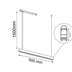 Sklep Kaja Minimalistyczna lampa wisząca LED 90cm 3000K ANT 1945 ISASEKI | Kaja Outlet