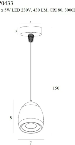 Sklep Kaja Minimalistyczna lampa wisząca MX P0433 COMET | Kaja Oświetlenie Clearance