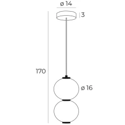 Sklep Kaja Minimalistyczna lampa wisząca LED, kule MX P0469 TAMA | Kaja Shop
