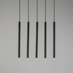 Sklep Kaja Minimalistyczna lampa wisząca z wąskimi tubami SIG 33615 SOPEL | Kaja czarny Flash Sale