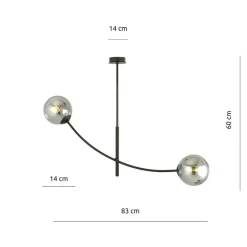 Sklep Kaja Minimalistyczna lampa z ciemnymi kloszami 1100/2 HUNTER | Kaja Cheap