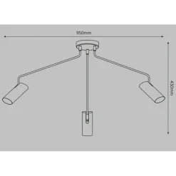Sklep Kaja Minimalistyczna lampa z tubami LP-17001/3C BK FUTURO | Kaja Best Sale