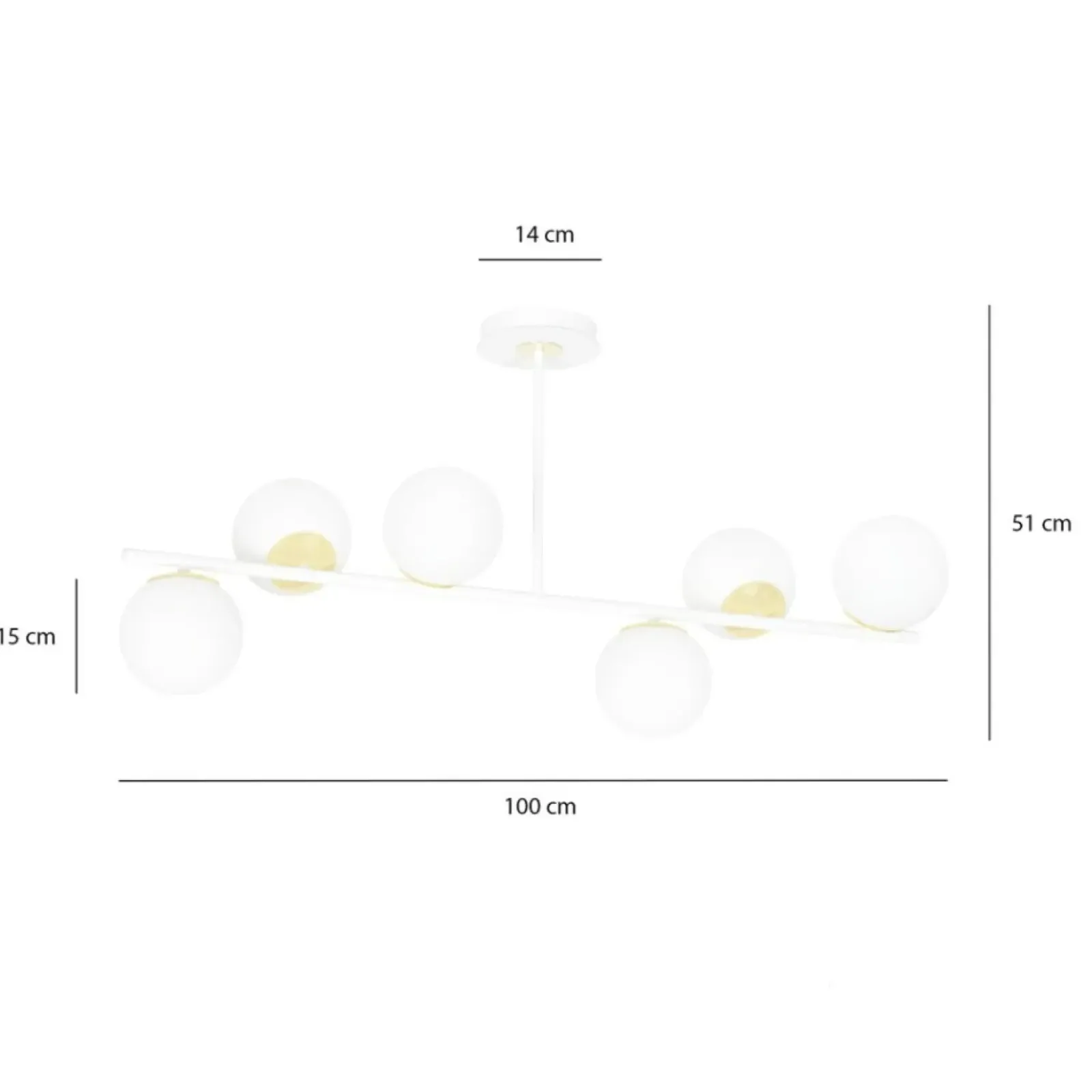 Sklep Kaja Minimalistyczna lampa ze złotymi elementami 1023/6 FLOKI | Kaja Cheap