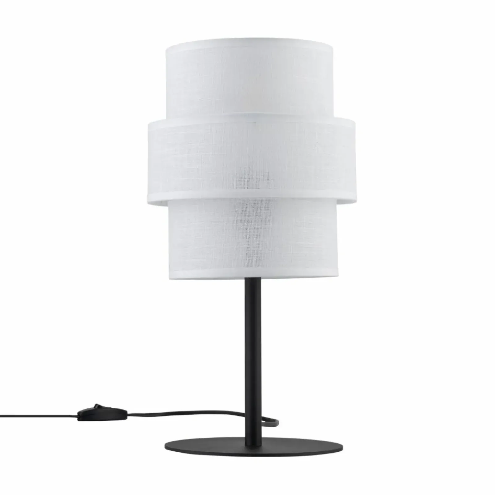 Sklep Kaja Minimalistyczna lampka na szafkę nocną TK 5893 CALISTO WHITE | Kaja* Lampki Stołowe Z Abażurem|Tradycyjne Lampki Stołowe