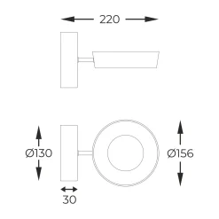 Sklep Kaja Minimalistyczna, ledowa lampa ścienna MB7170-1-3BGT LARA | Kaja* Lampy Led