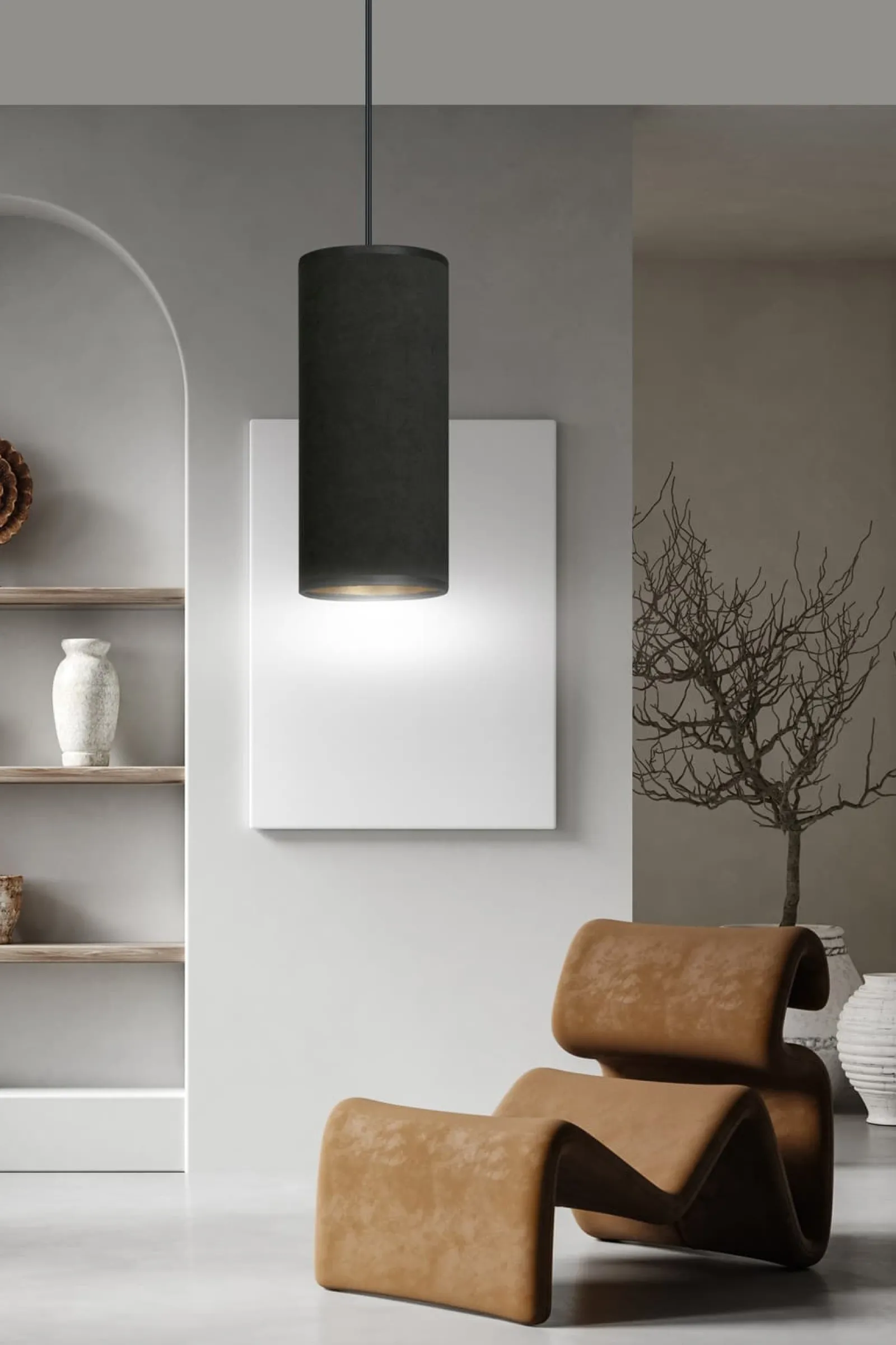 Sklep Kaja Minimalistyczny zwis z m abażurem 1067/1 BENTE | Kaja* Żyrandole Z Abażurem