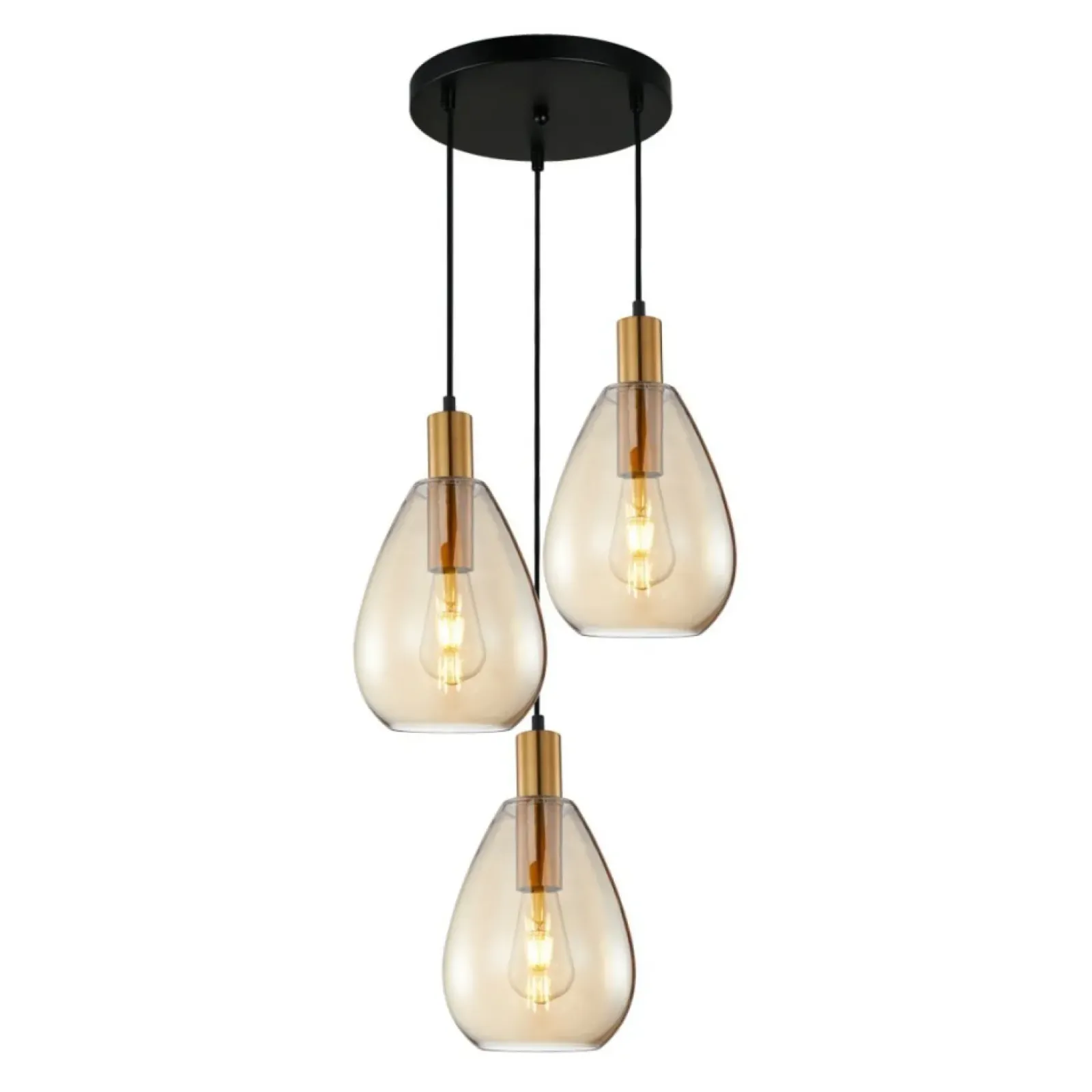 Sklep Kaja Miodowa lampa wisząca z kloszami PND-27812-3A-BRO-AMB z serii ZULO New