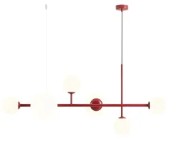 Sklep Kaja Modernistyczna, czerwona lampa nad wyspę 1092K15 z serii DIONE | Kaja Zadzwońporabattel.783200183(8-16)/mailsklep@kaja.com.pl Clearance