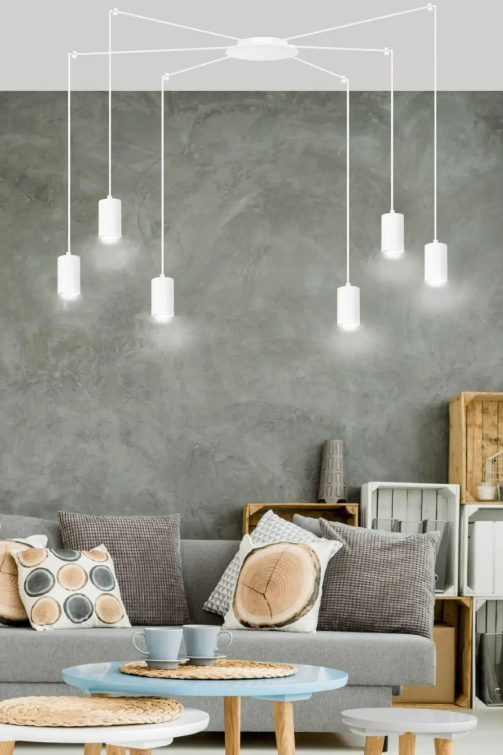 Sklep Kaja Modernistyczna lampa wisząca w kolorze bieli 525/6 | Kaja Oświetlenie biały Shop