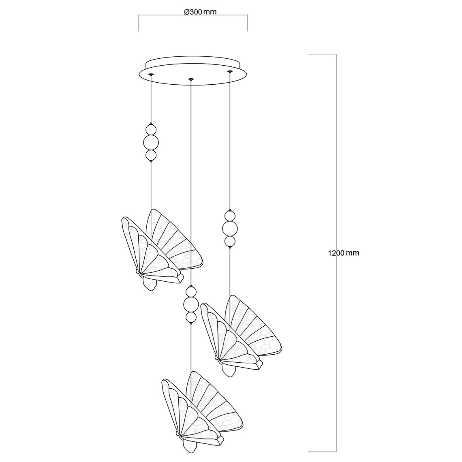 Sklep Kaja Modernistyczna lampa wisząca motyle LP-1715/3P MARIPOSA | Kaja* Lampy Led
