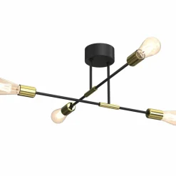Sklep Kaja Modernistyczna lampa wisząca, czarno-złota LX 3906 z serii FLAME Store