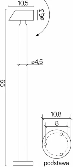 Sklep Kaja Modernistyczna lampa z regulacją kąta świecenia 1061-650 z serii SIGMA | Kaja Oś* Lampy Naświetleniowe|Lampy Ogrodowe Stojące