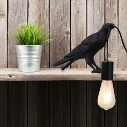 Sklep Kaja Modernistyczna lampka nocna ptak ABR-KARD-K RAVEN | Kaja Oświetlenie* Nowoczesne Lampki Stołowe