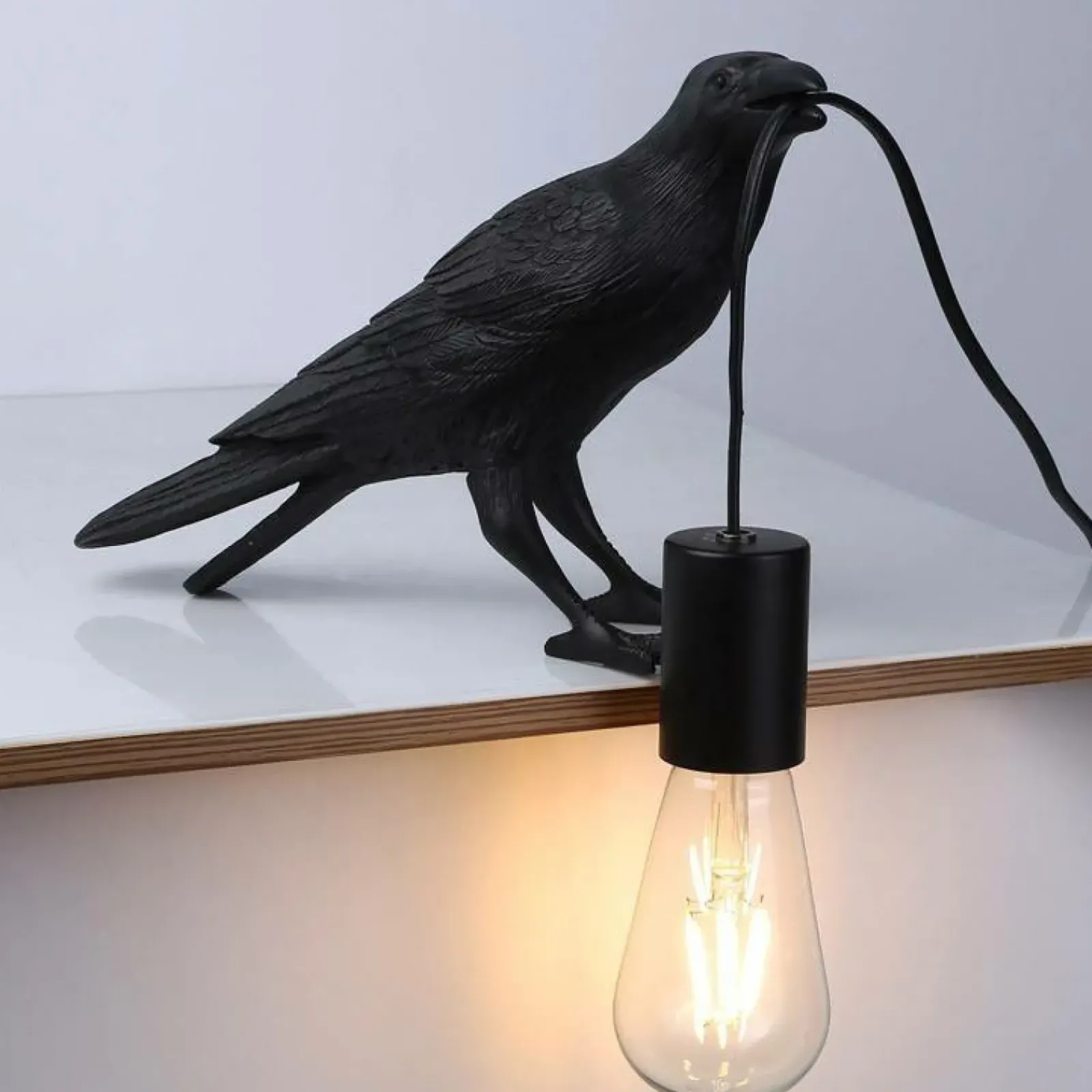 Sklep Kaja Modernistyczna lampka nocna ptak ABR-KARD-K RAVEN | Kaja Oświetlenie* Nowoczesne Lampki Stołowe